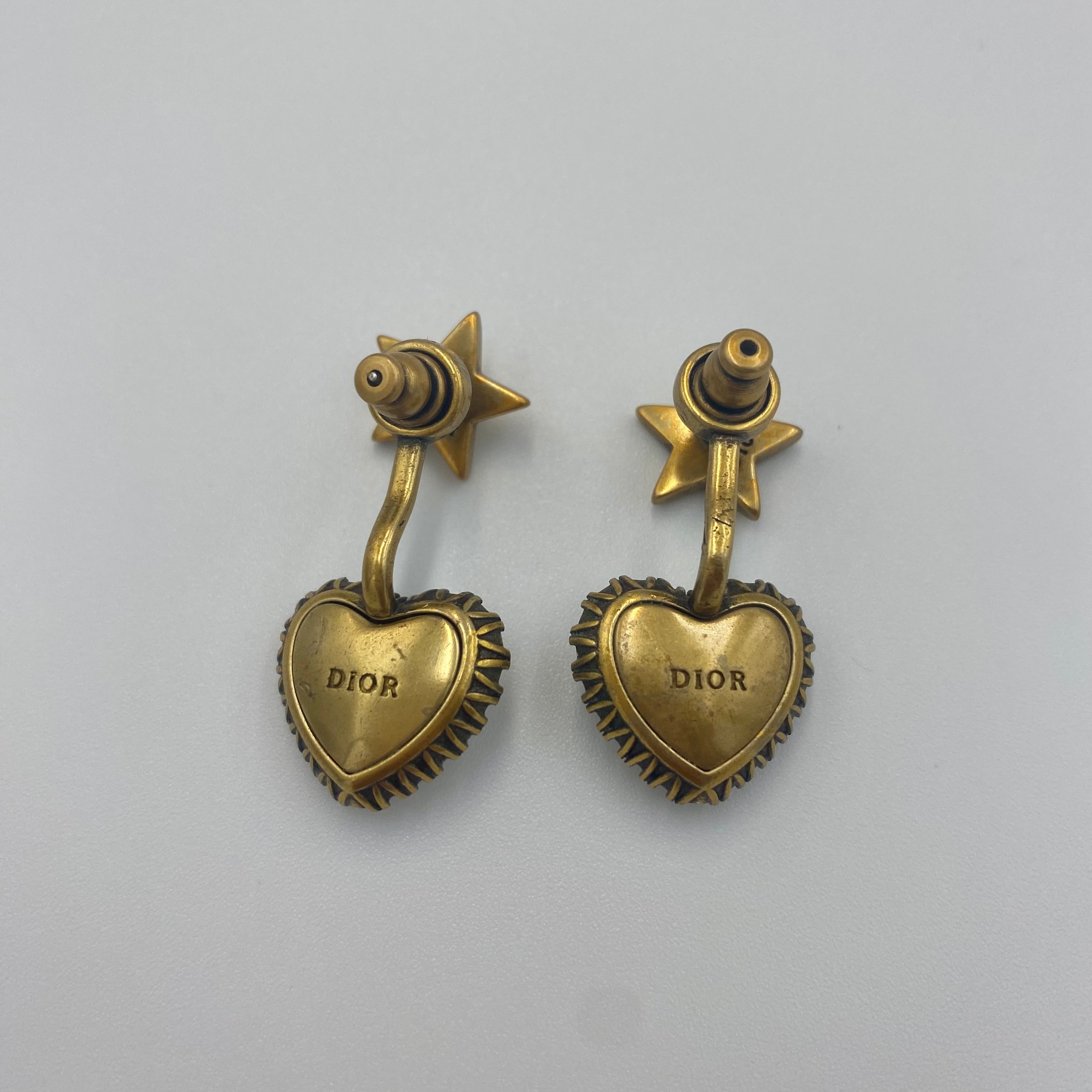Dior スター ハート ラインストーン ピアス