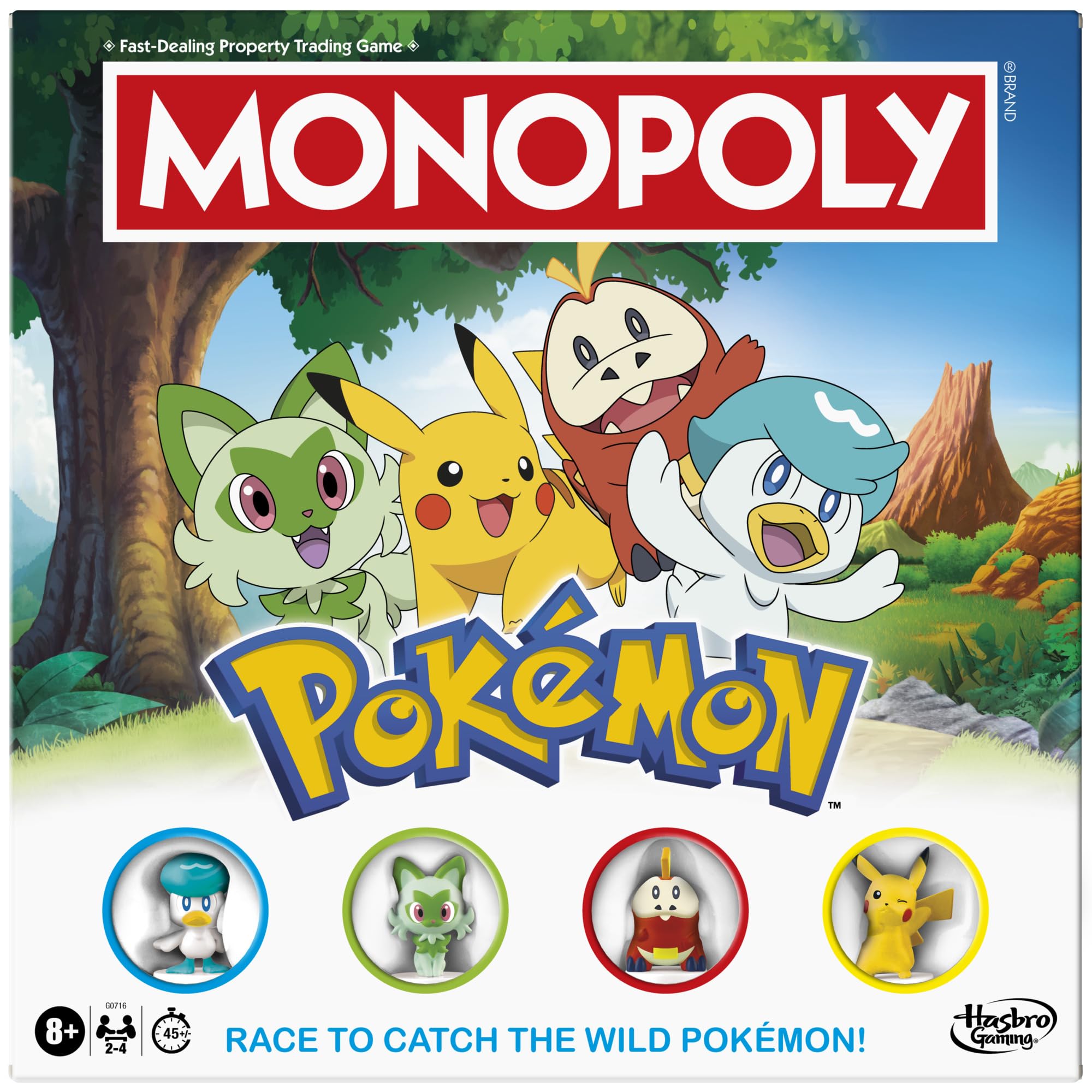 Jogo de tabuleiro Kreiz Monopoly Pokemon Kanto Edition com Pikachu