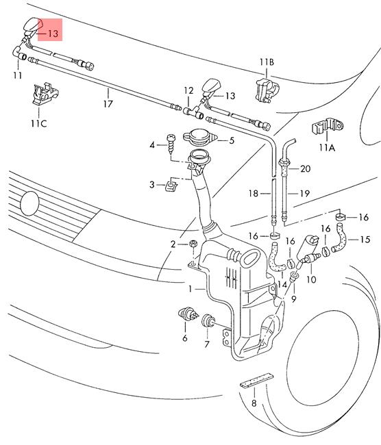 Genuine Volkswagen Spray Nozzle Heated NOS VW SEAT Sharan