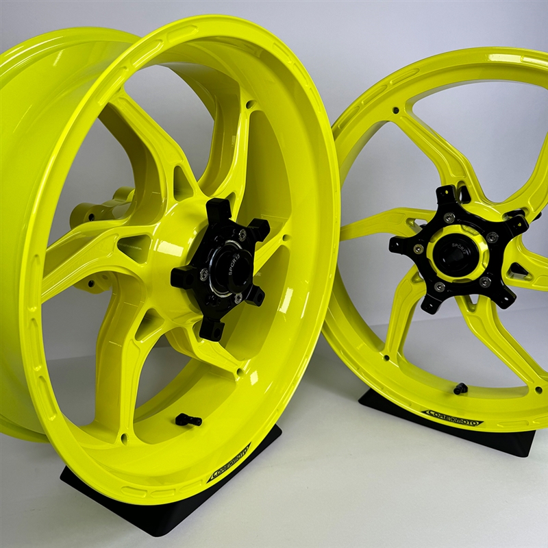 Yellow Core Moto Apex-6 Lightest forged motorcycle wheels for ZX14