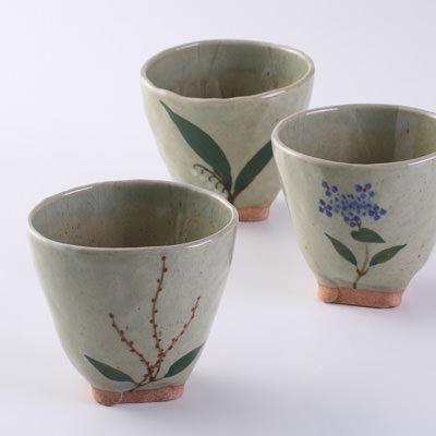 耶馬渓焼手ひねりフリーカップ 耶馬渓焼窯元 吉村松月園・大分県