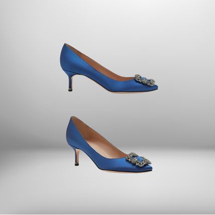 ブルー（青）系 Manolo Blahnik Hangisi(マノロブラニク) パンプス