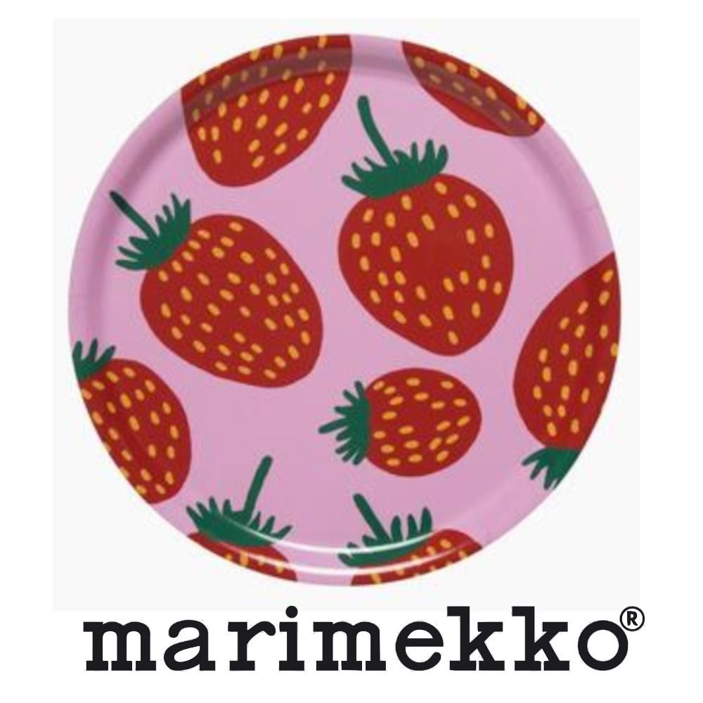marimekko マリメッコ/ Pieni Mansikka 苺 木製トレイ (marimekko