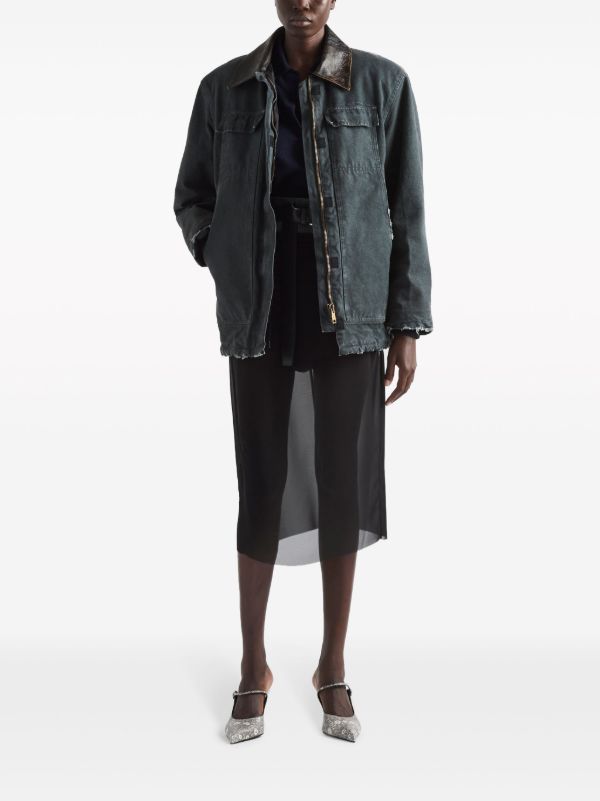 Prada ダメージ ジャケット | グレー | FARFETCH JP