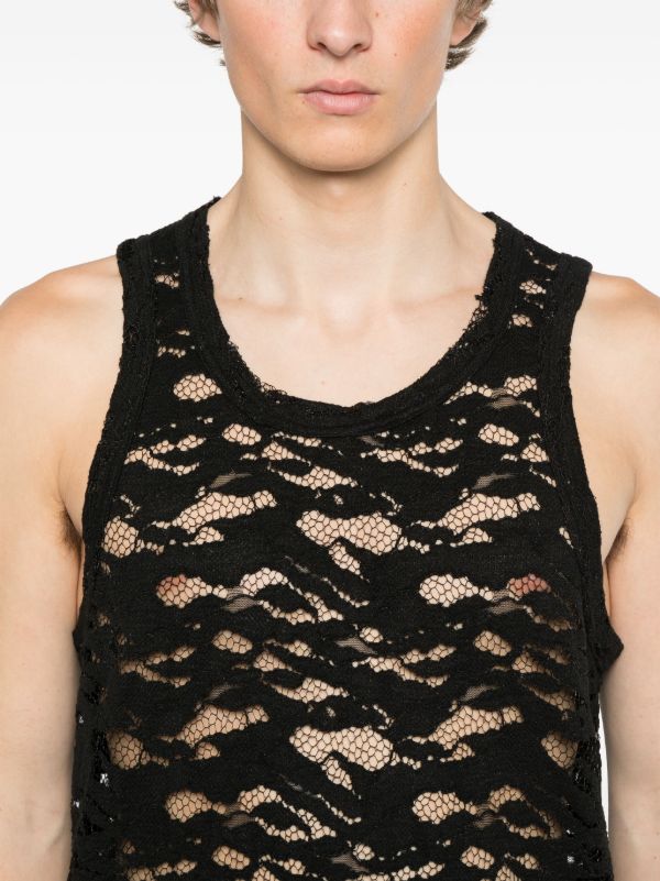 Comme Des Garçons Homme Plus レース タンクトップ | ブラック