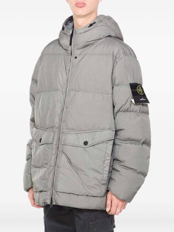 Stone Island コンパスバッジ パデッドジャケット | グレー | FARFETCH JP