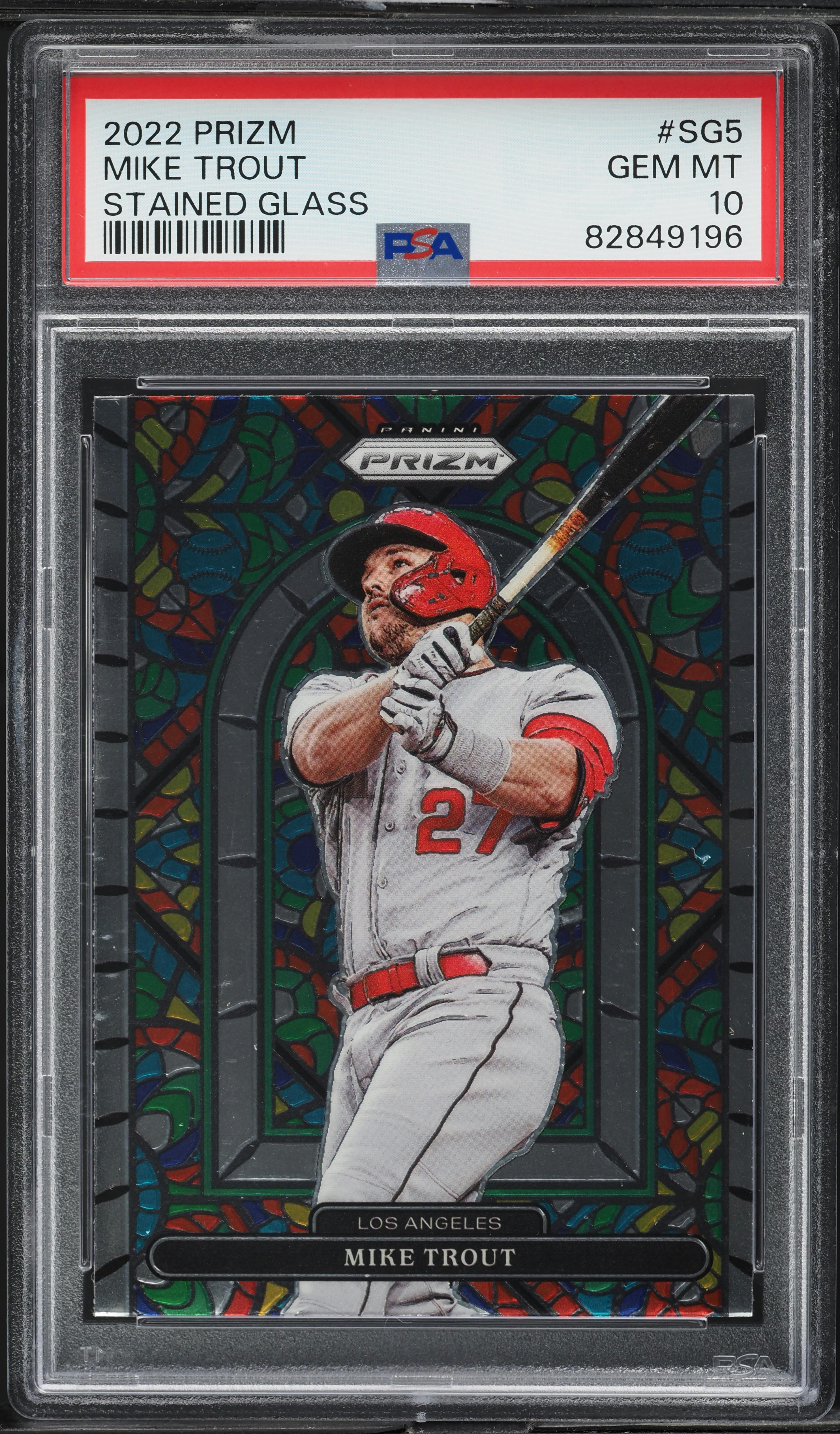 2022 Panini Prizm Stained Glass Mike Trout #SG-5 PSA 10 GEM MINT