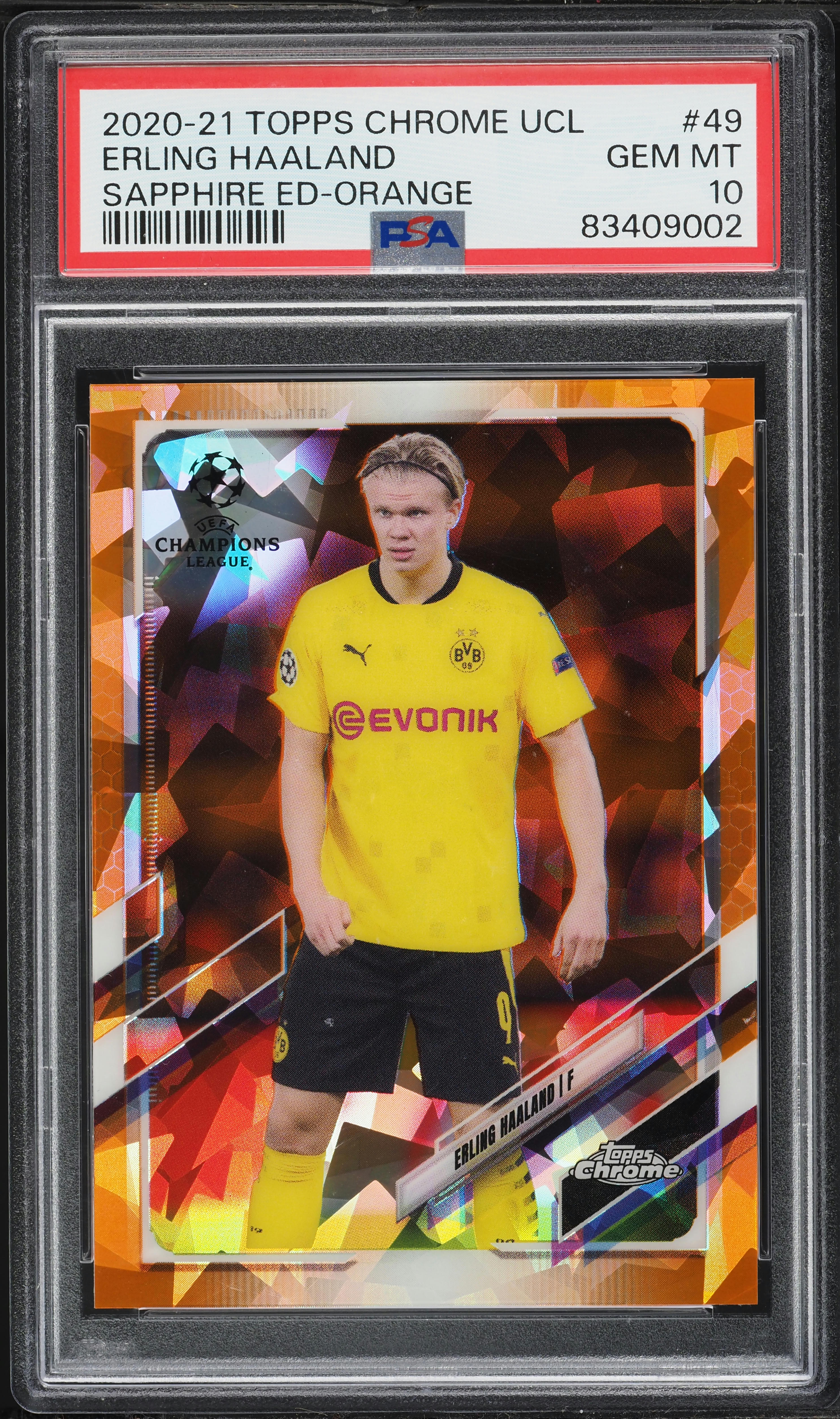 2020 Topps Chrome UEFA Champions League Sapphire Orange Erling