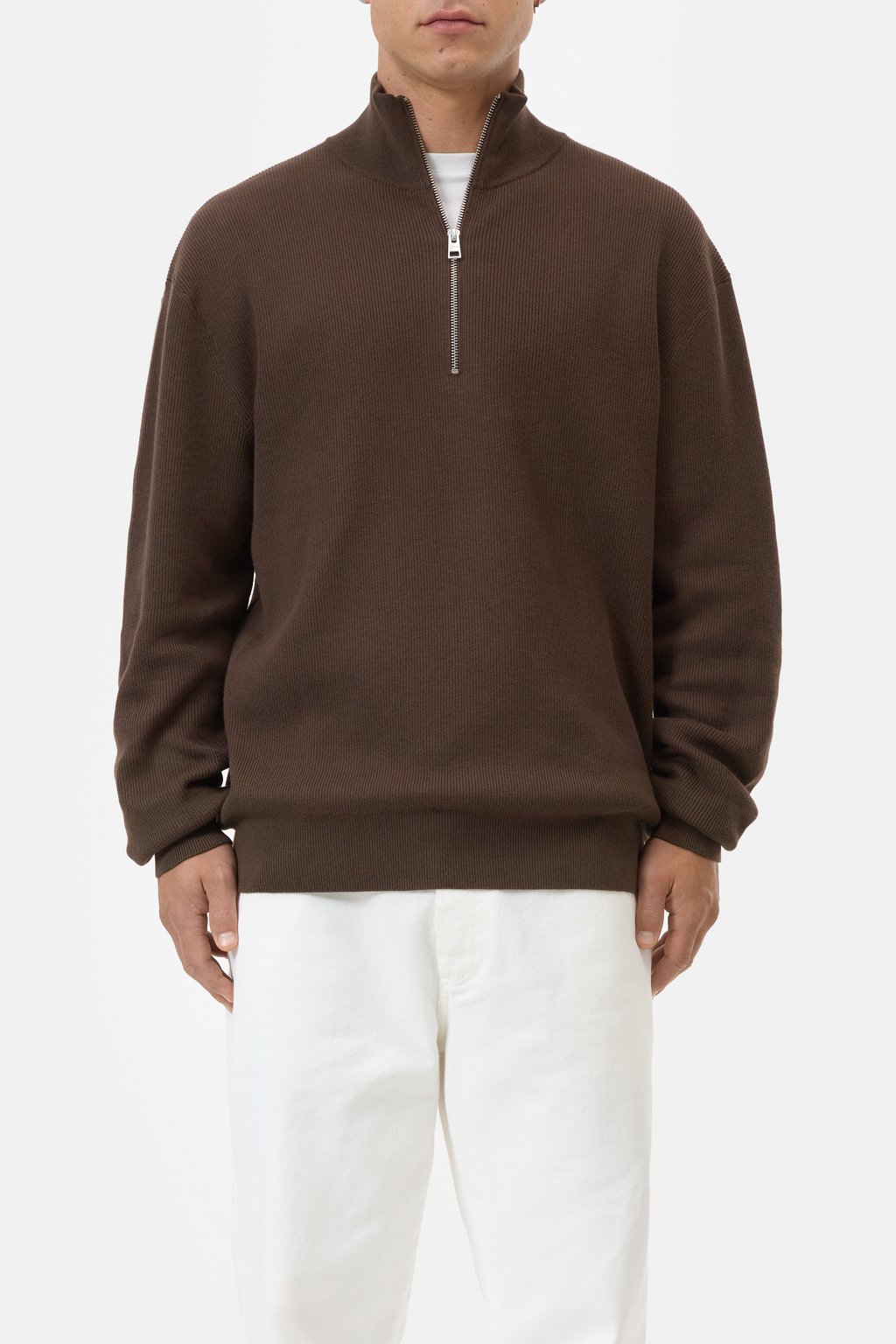 Half-zip jumper made of cotton | Closed