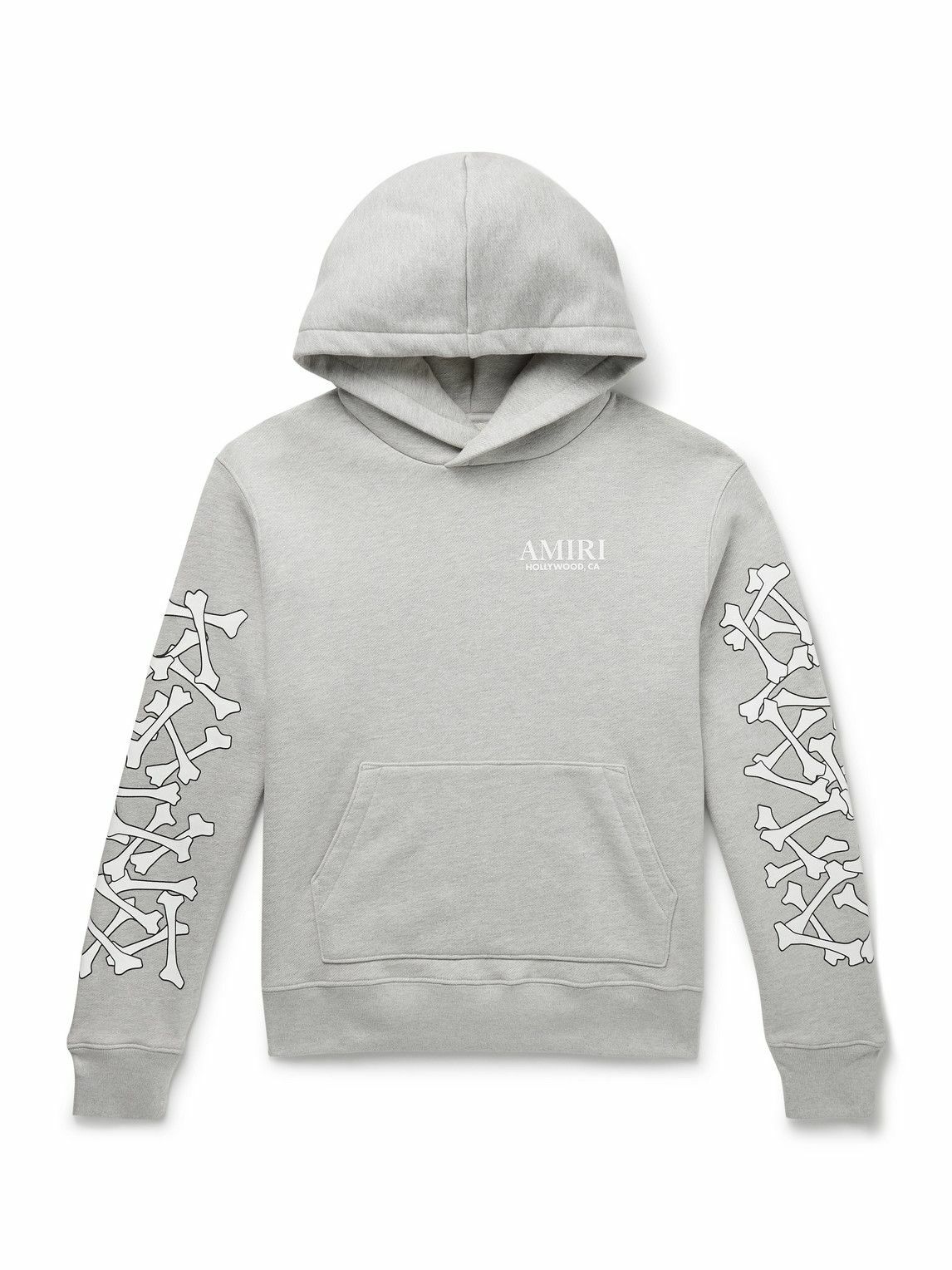 AMIRI - Bones Stacked Logo-Appliquéd Printed Cotton-Jersey Hoodie