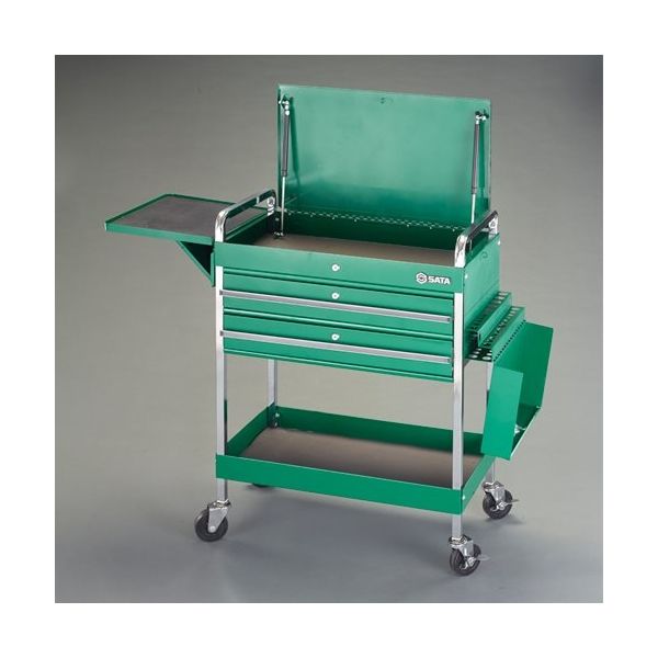 エスコ 880x416x1029mm ツールカート(二段引出し) EA683ZE-2 1台（直送