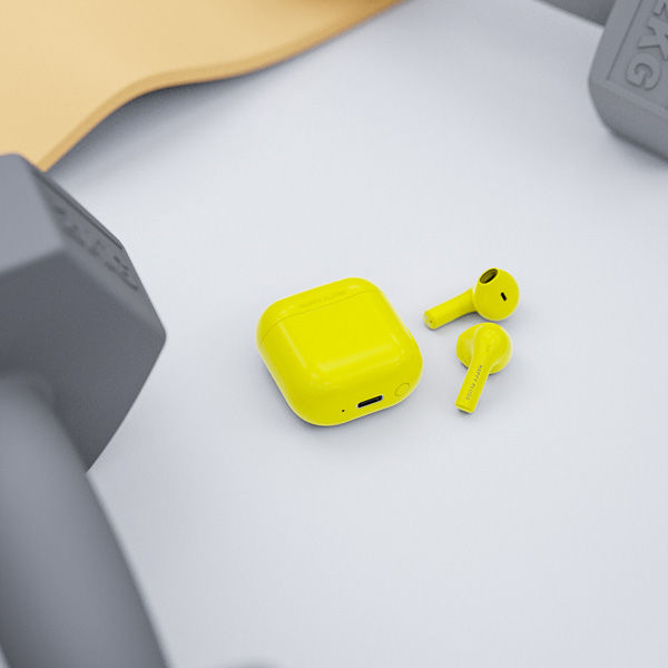happy plugs 完全ワイヤレスイヤホン イエロー JOY-YELLOW1725 1個