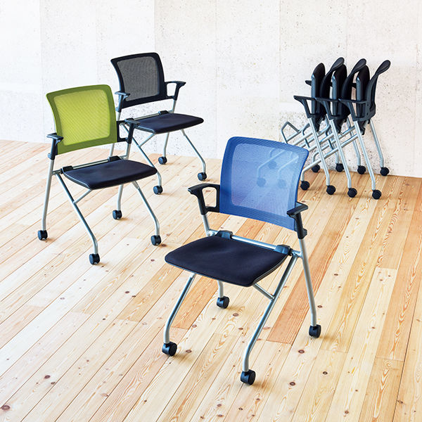 TOKIO コンパクトネスティングメッシュチェア グリーン AMC-2 GR 1脚