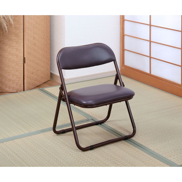 谷村実業 折畳める座敷チェア ブラウン 4脚組 TAN-210(BR)-4 1個（直送