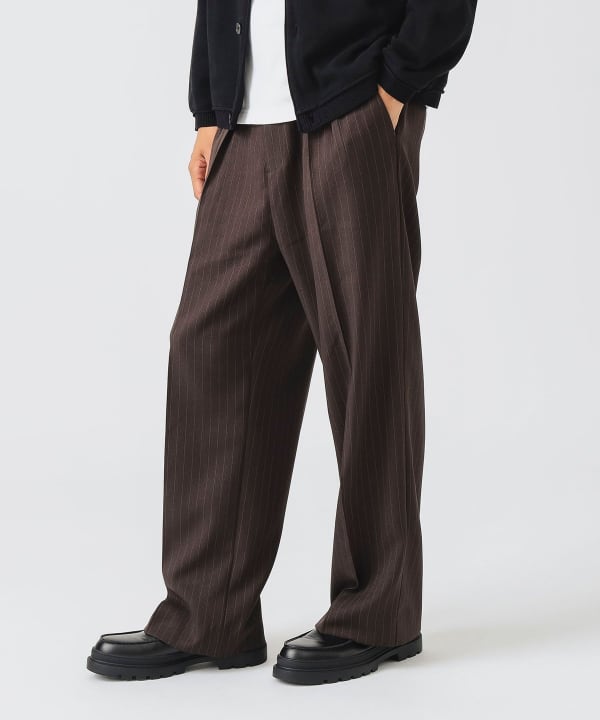 BEAMS HEART（ビームス ハート）ストライプ 2タック ワイドパンツ