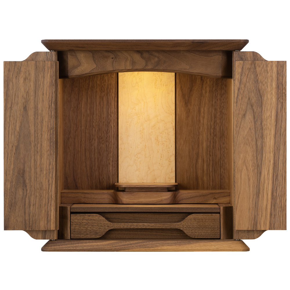 モダン ミニ仏壇 ノア ウォールナット 無垢 14号 / カティア | 東京