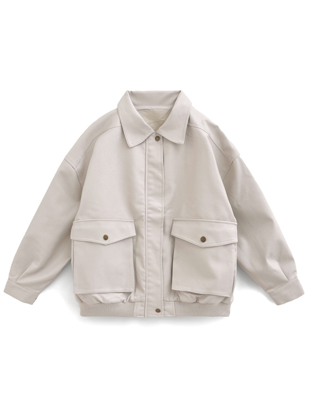 ビッグポケットレザージャケット[kd96] | レディースファッション通販