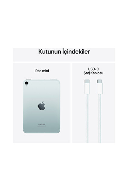 Apple MXPP3TU/A iPad Mini 7 128 GB Wifi+Cellular Tablet Mavi