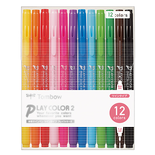 トンボ鉛筆（Tombow） 水性サインペン プレイカラー2 12色パック GCB