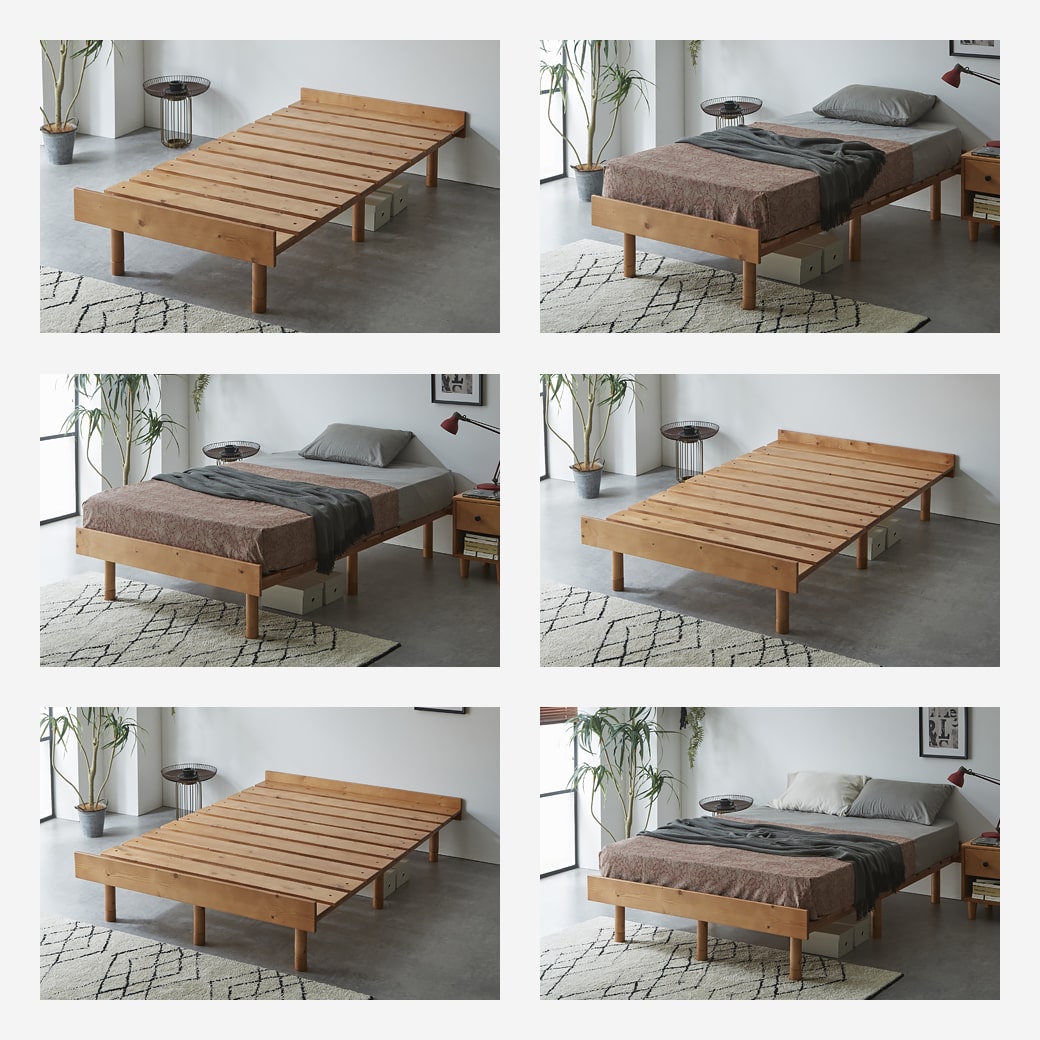 マーヴィン すのこベッド セミダブル ベッド単品のみ 木製 頑丈 耐荷重