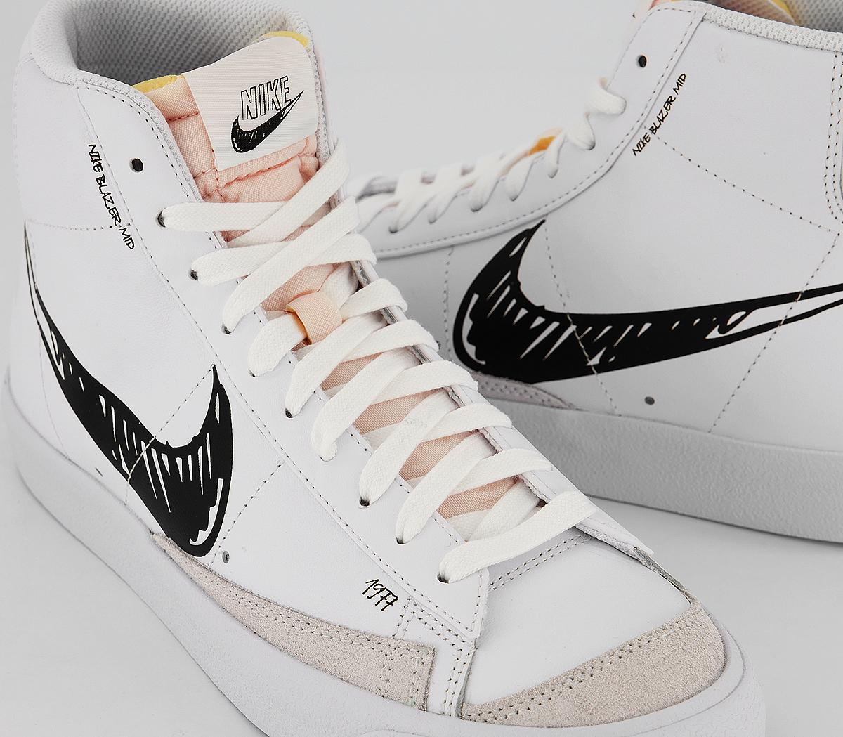 Nike Blazer Mid 77 White Black Scribble - Unisex Sports