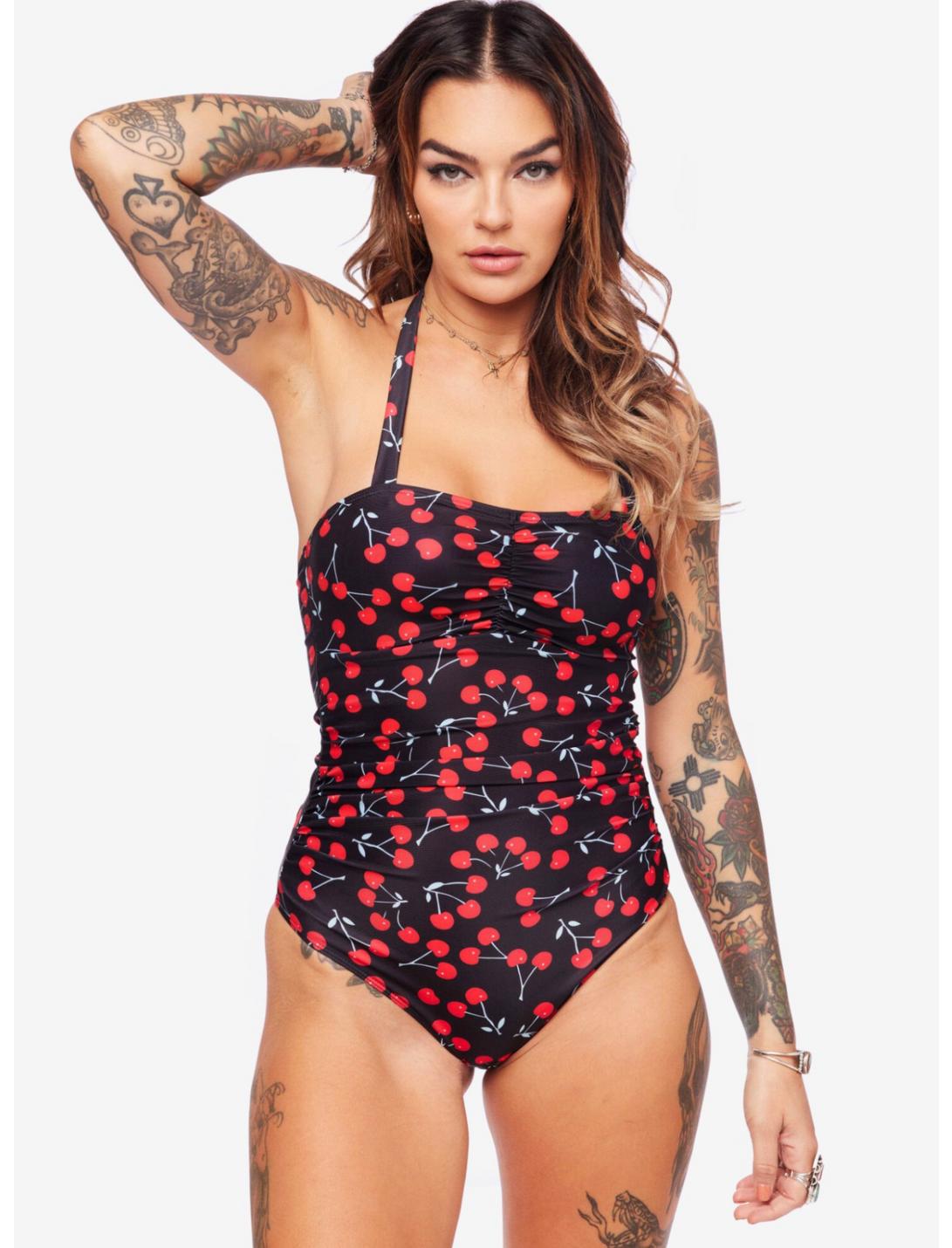 Retro Cherry Print One Piece Swimsuit | Hot Topic