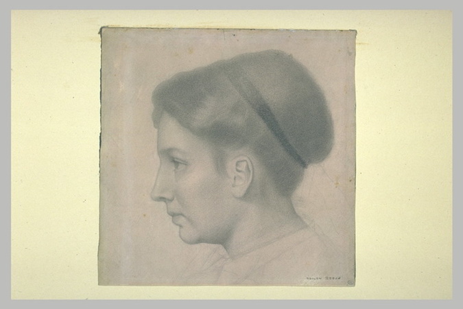 Odilon Redon、Tete de Jeune Femme de Prof