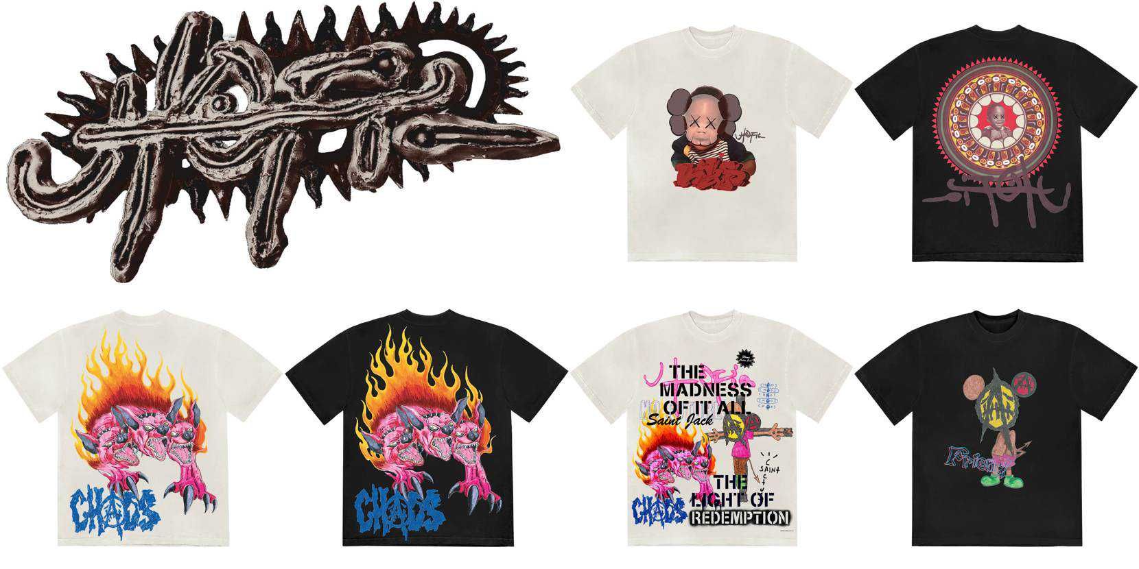 Travis Scottの新アルバムを記念し、KawsやSAINT MxxxxxxとのコラボT
