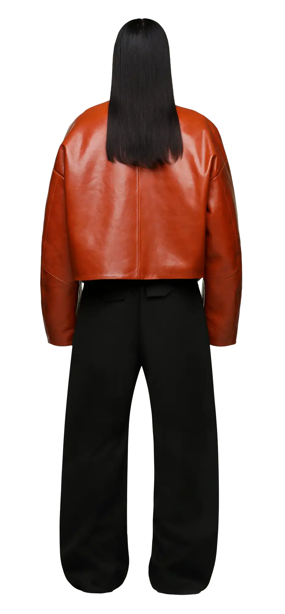 arced leather jacket copper - entire studios