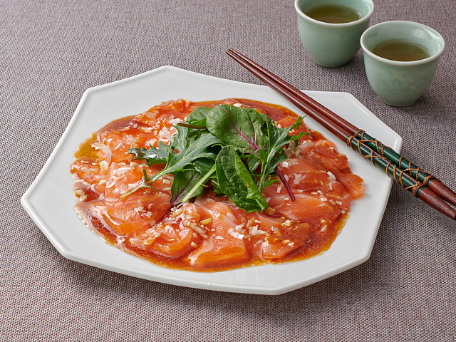 中華風サーモンのカルパッチョ｜レシピ｜エスビー食品株式会社