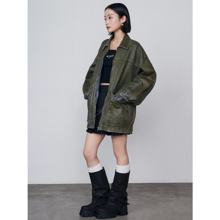 ヴィンテージライクオーバーデニムブルゾン[品番：MKSW0061565]｜EMODA