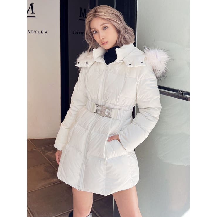 SymmetryGYDAベルト付きロングダウンコート[品番：MKSW0053601]｜GYDA