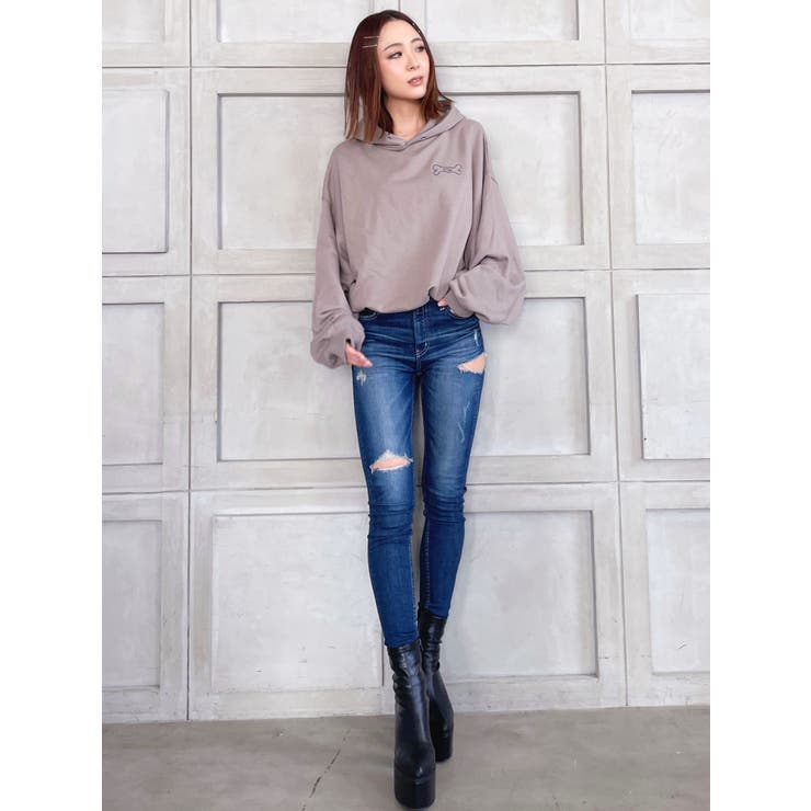 M/W SIDE RIPPEDスキニーデニムパンツ[品番：MKSW0048607]｜GYDA