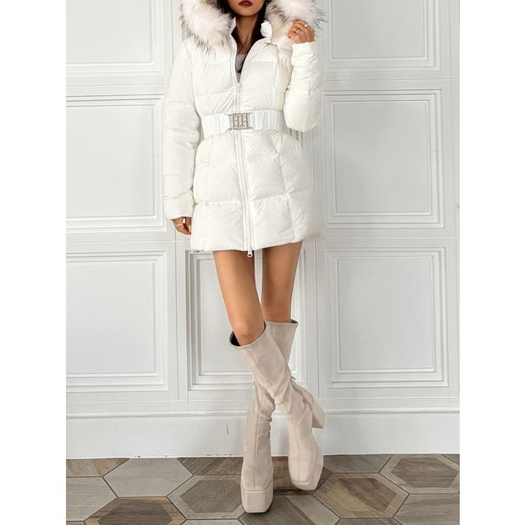 TINY】GYGYベルト付きロングダウンコート[品番：MKSW0060459]｜GYDA