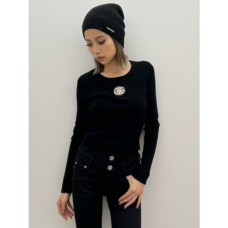 Symmetry GYDA MOLDクルーネックニットトップス[品番：MKSW0059740