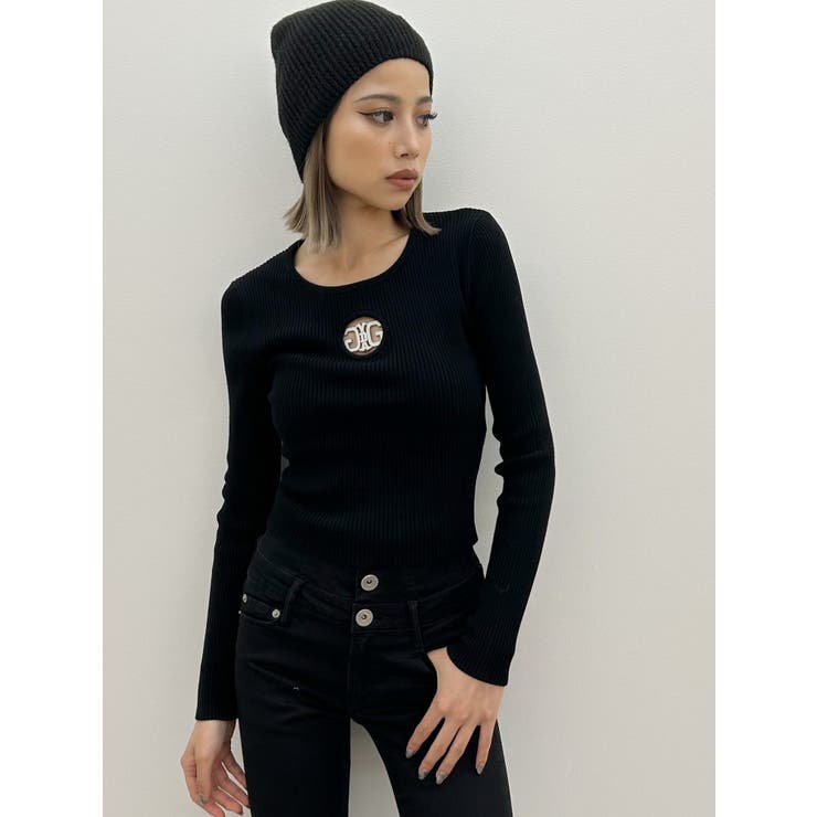 Symmetry GYDA MOLDクルーネックニットトップス[品番：MKSW0059740