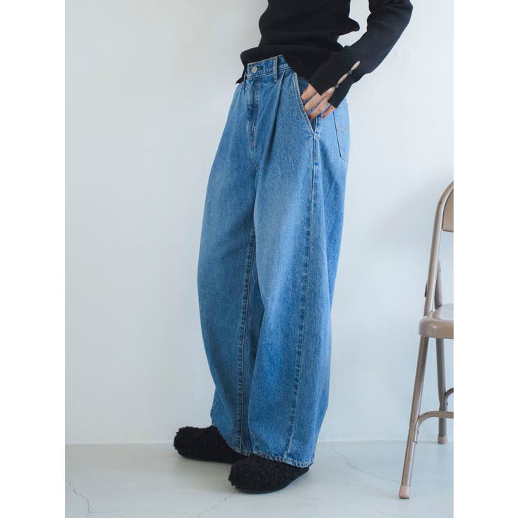 タックデザインカーブデニム[品番：MKSW0066343]｜Ungrid（アン