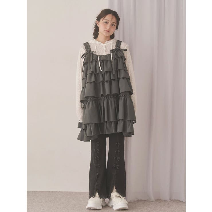 ホイップクリームミニワンピース[品番：MKSW0066256]｜merry jenny