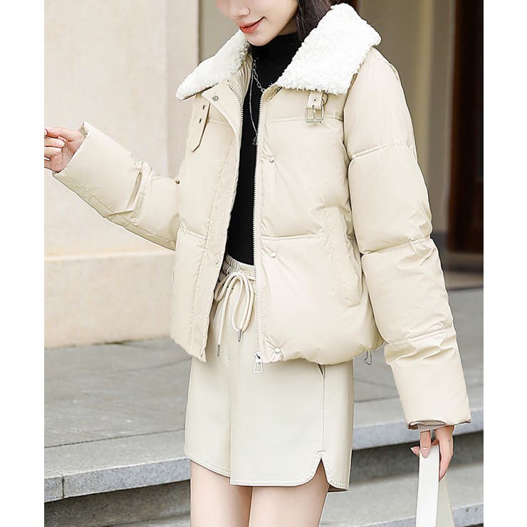 ボア襟エコダウンジャケット 中綿ブルゾン[品番：II000012170