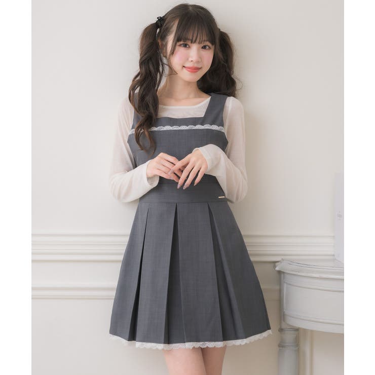 裾レースプリーツJSK[品番：RTGW0009475]｜RETRO GIRL（レトロガール