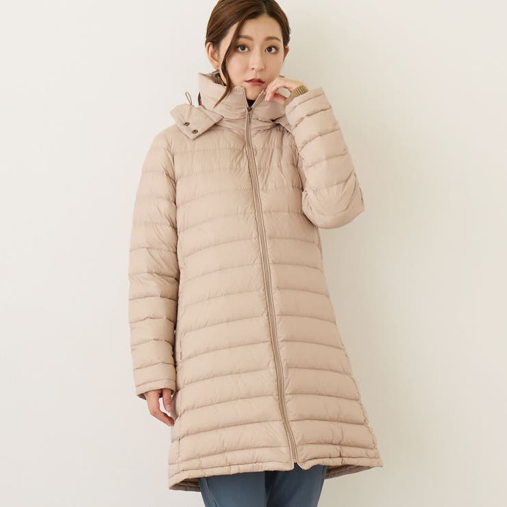 フード付きロングダウンコート／タフタ[品番：NICW0005112]｜NICOLE