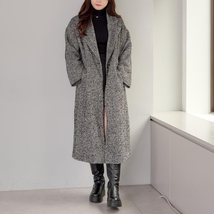 ヘリンボーンロングコート[品番：OLOW0011046]｜RMAF NICE CLAUP