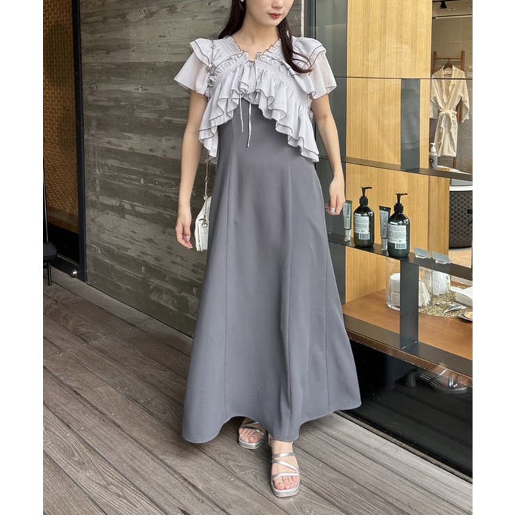 one after another】【ご褒美シリーズ】ブラウスセットワンピース[品番