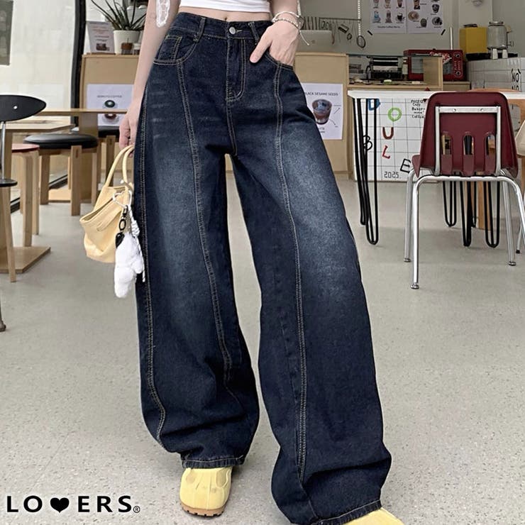 冬新作 バックロゴ刺繍 ワイドシルエット[品番：JP000006991]｜LOVERS