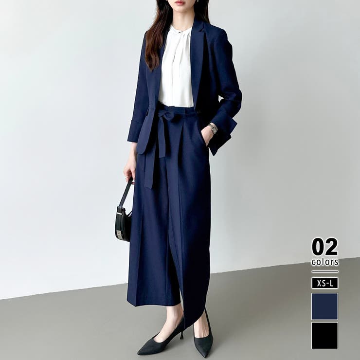 フォーマルスーツセットアップ パンツスーツ ワイドパンツ[品番