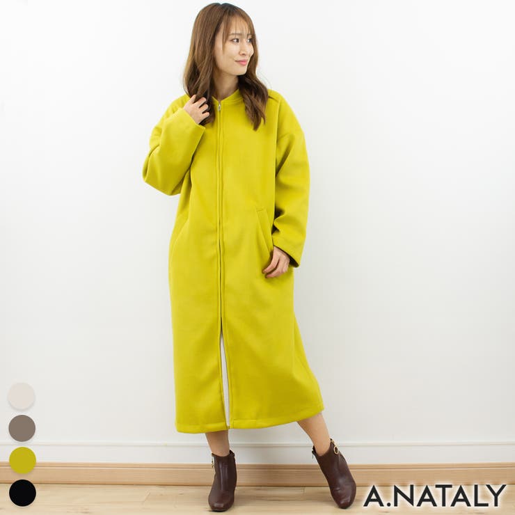 リブカラージッパーコート[品番：ACTW0003931]｜A.NATALY（アナタリー