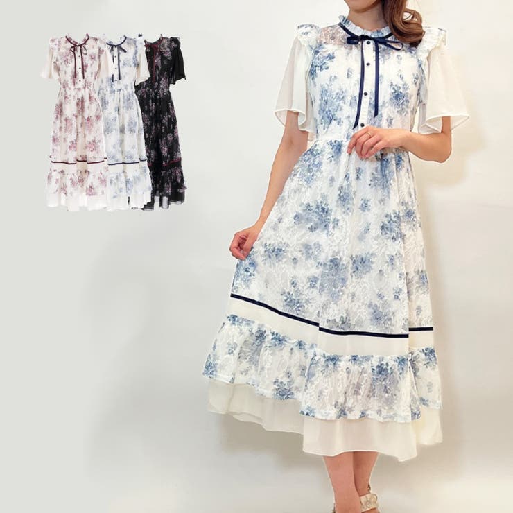 フラワーレースワンピース[品番：IGAW0002044]｜axes femme
