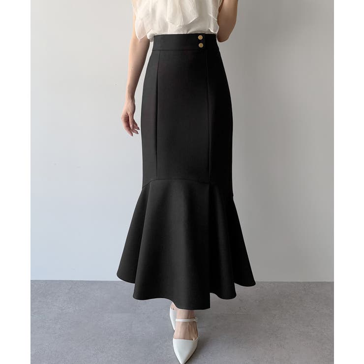 mipiarl 前スリットゴールドボタンマーメイドスカート[品番