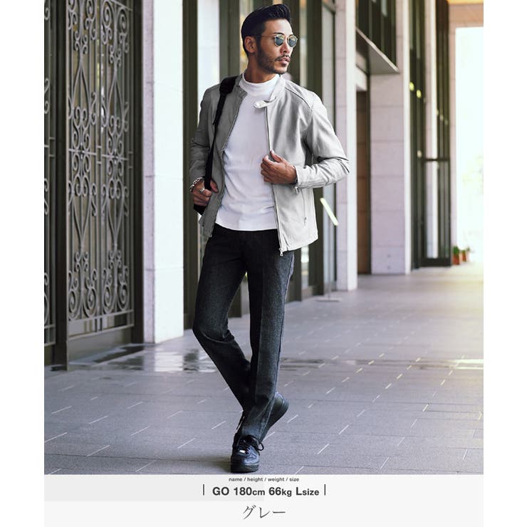 ライダースジャケット メンズ ジャケット◇シンセティックレザー