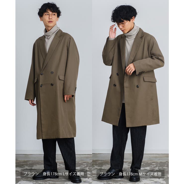ダブルブレスト チェスターコート メンズスーツ地[品番：IP000005477